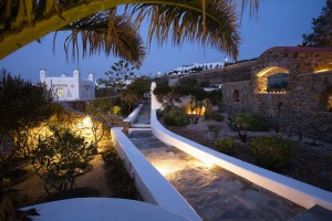 View of rock garden and massage pergola